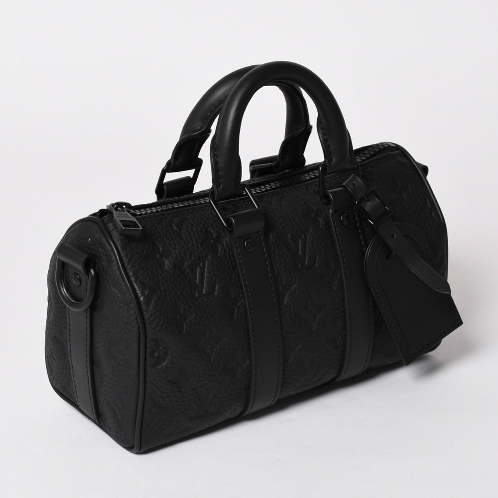 極美品 LOUIS VUITTON ルイヴィトン キーポル バンドリエール25 ショルダーバッグ ハンドバッグ ブラック モノグラムアンプラント M20900 中古 4a002464