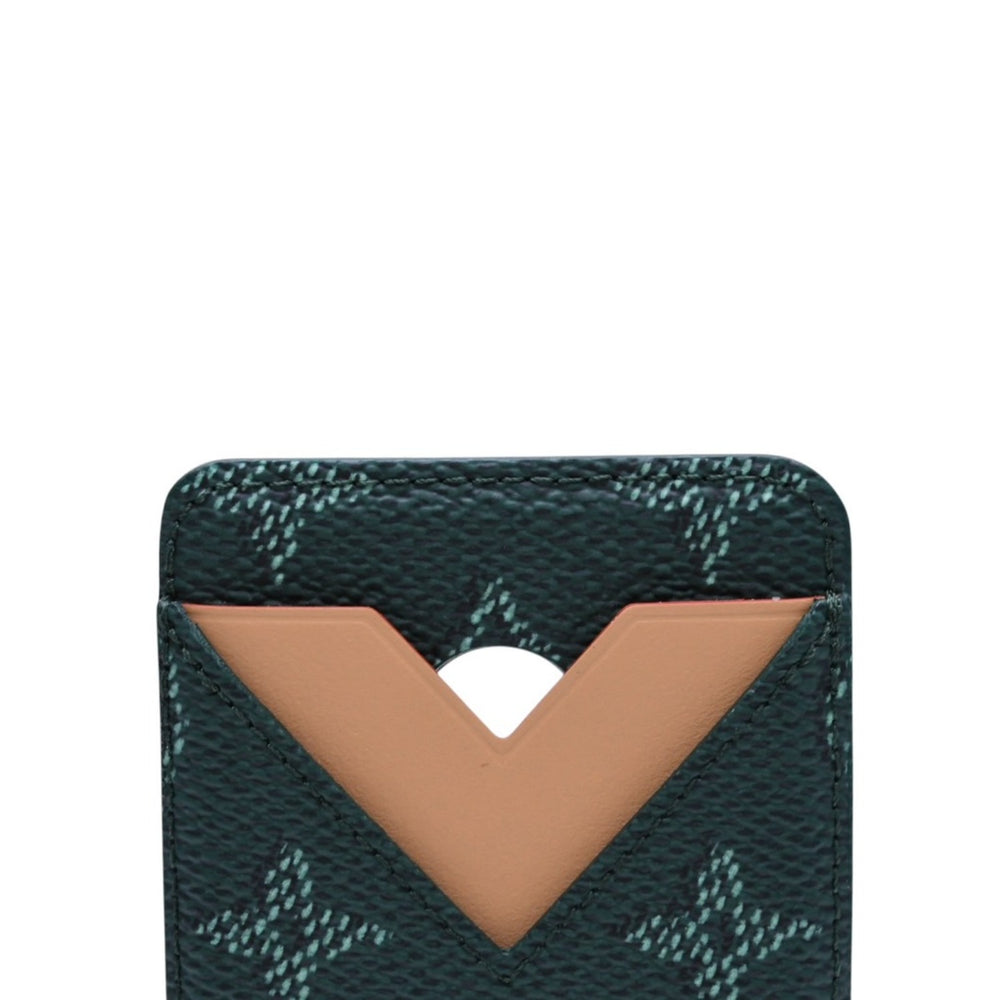 極美品 LOUIS VUITTON ルイヴィトン ポルト カルト マグネット カードケース M26949 モノグラム ヘリテージ グリーン 中古 4a002551