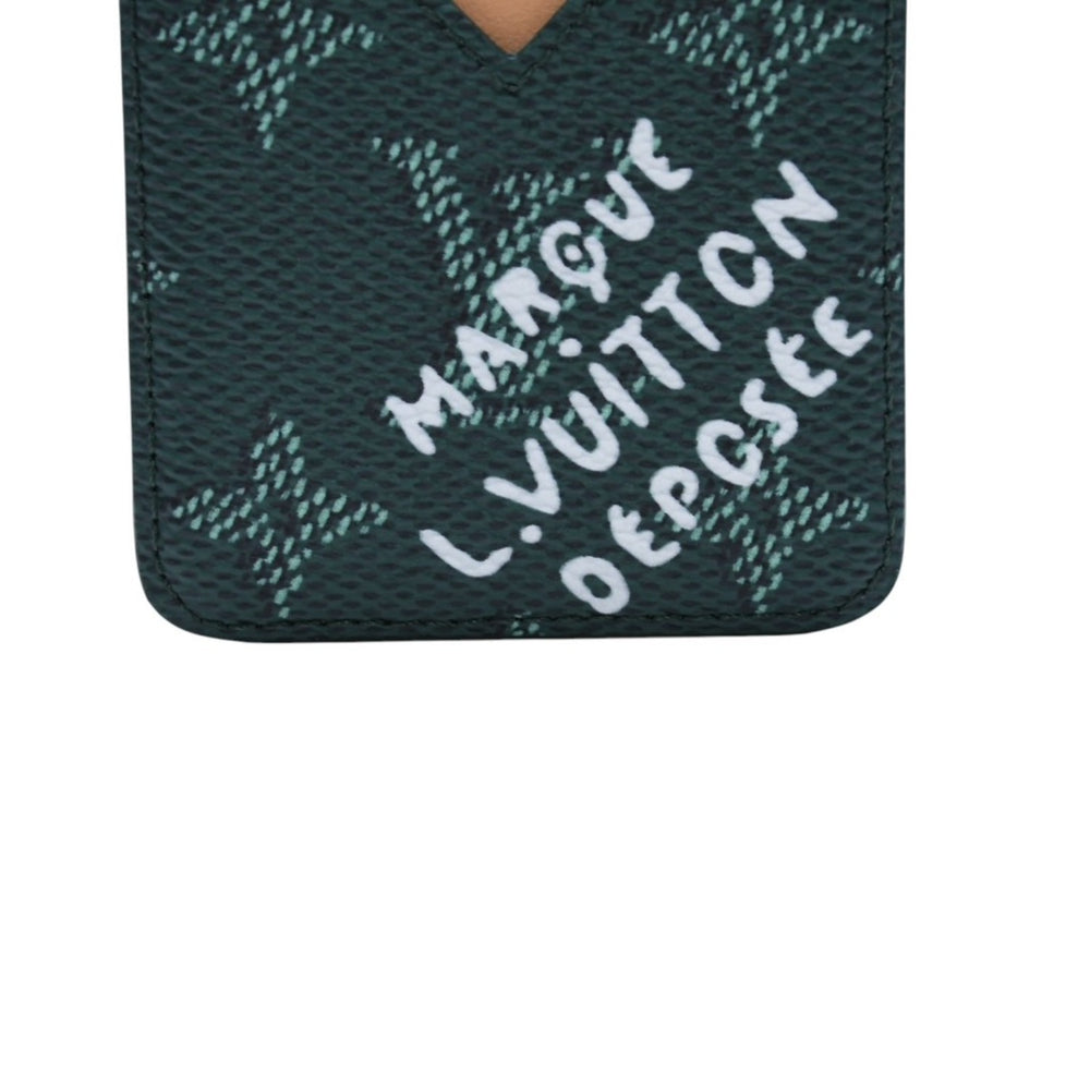 極美品 LOUIS VUITTON ルイヴィトン ポルト カルト マグネット カードケース M26949 モノグラム ヘリテージ グリーン 中古 4a002551