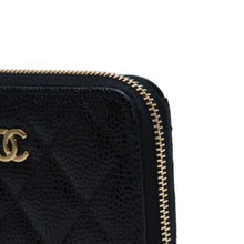 画像をギャラリービューアに読み込む, 極美品 CHANEL シャネル クラシックジップコインパース 小銭入れ AP0216 ランダム番台 ココマーク キャビアスキン ブラック 中古 4a002546
