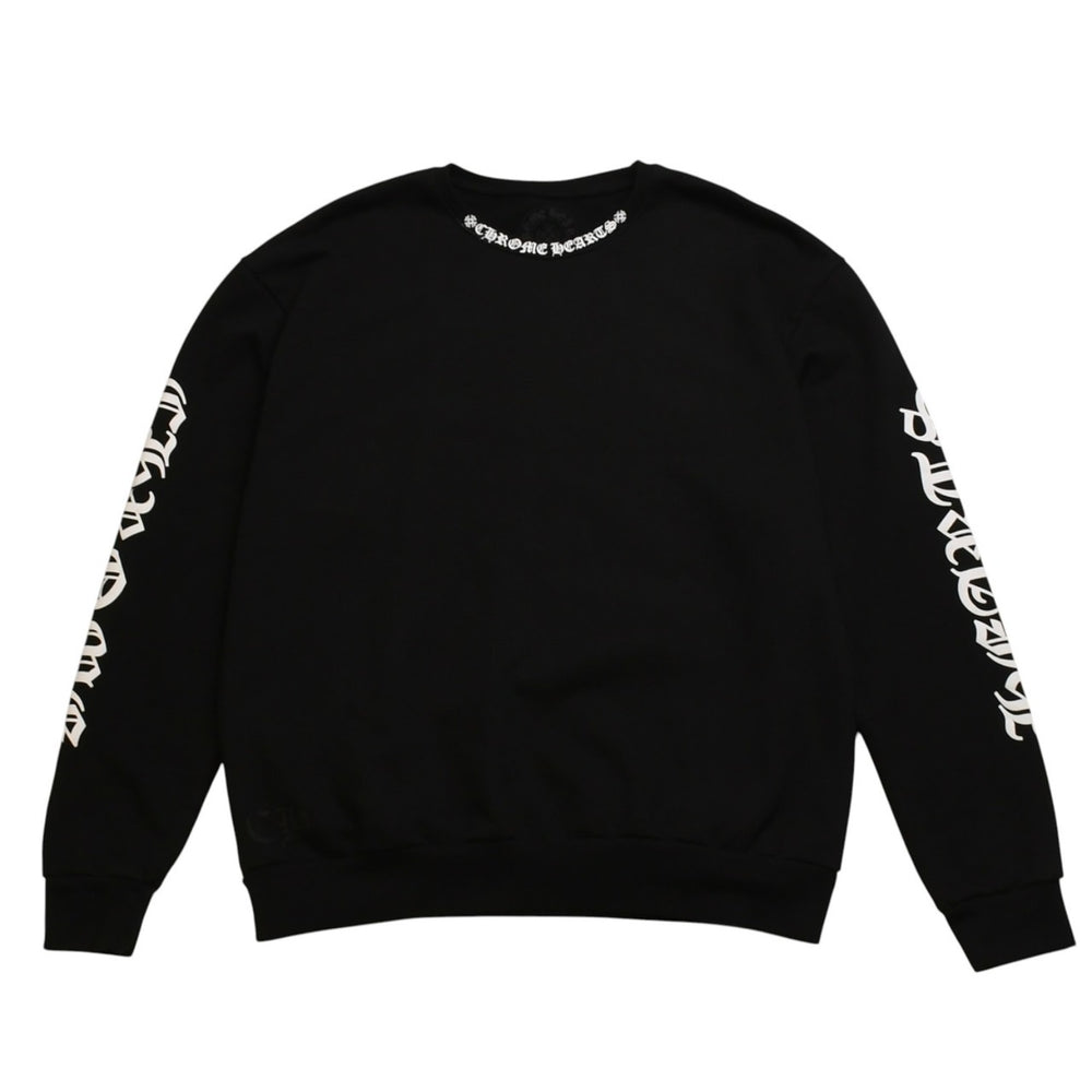 CHROME HEARTS Neck Logo Crewneck Sweatshirt Crewneck Scroll Logo CH Logo SW Sweat Good Condition Used 4a002781