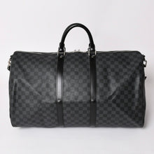 画像をギャラリービューアに読み込む, 極美品 ルイヴィトン LOUIS VUITTON キーポル バンドリエール 55 ボストンバッグ ダミエ グラフィット ブラック N41413 中古 4a002792