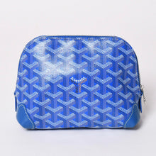 画像をギャラリービューアに読み込む, 新品同様 GOYARD ゴヤール ポーチ ヴァンドーム コスメティックポーチ ブルー シルバー金具 中古 4a002784