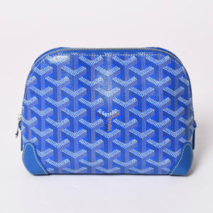 Like new GOYARD Goyard Pouch Vendome Cosmetic Pouch Blue Silver Hardware Used 4a002784