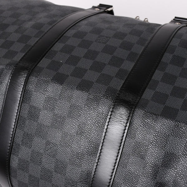 Very Good LOUIS VUITTON Keepall Bandouliere 55 Boston Bag Damier Graphite Black N41413 Used 4a002792