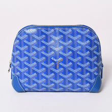画像をギャラリービューアに読み込む, 新品同様 GOYARD ゴヤール ポーチ ヴァンドーム コスメティックポーチ ブルー シルバー金具 中古 4a002784