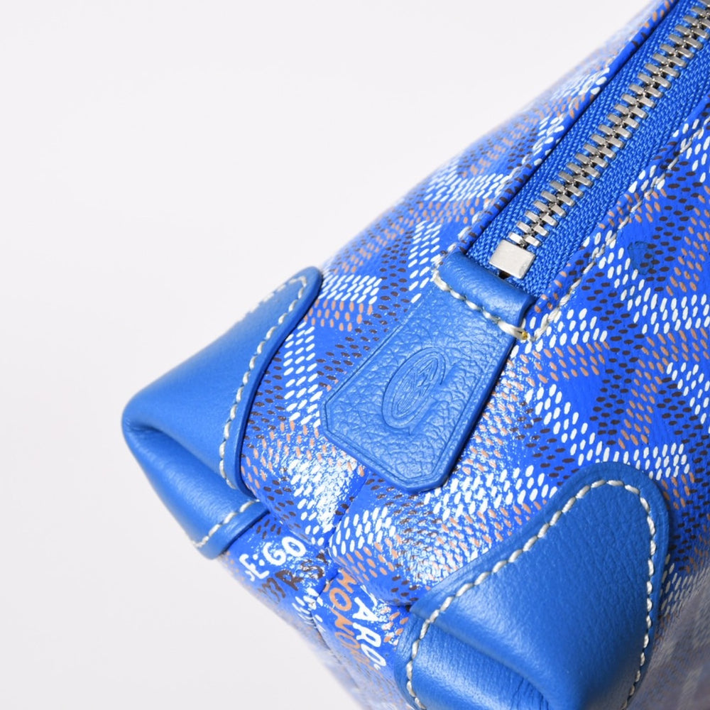 新品同様 GOYARD ゴヤール ポーチ ヴァンドーム コスメティックポーチ ブルー シルバー金具 中古 4a002784