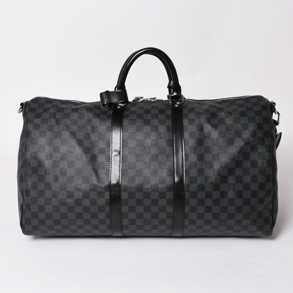 極美品 ルイヴィトン LOUIS VUITTON キーポル バンドリエール 55 ボストンバッグ ダミエ グラフィット ブラック N41413 中古 4a002793
