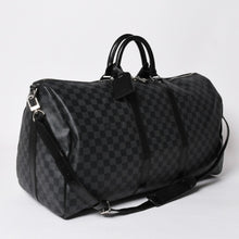 画像をギャラリービューアに読み込む, 極美品 ルイヴィトン LOUIS VUITTON キーポル バンドリエール 55 ボストンバッグ ダミエ グラフィット ブラック N41413 中古 4a002793