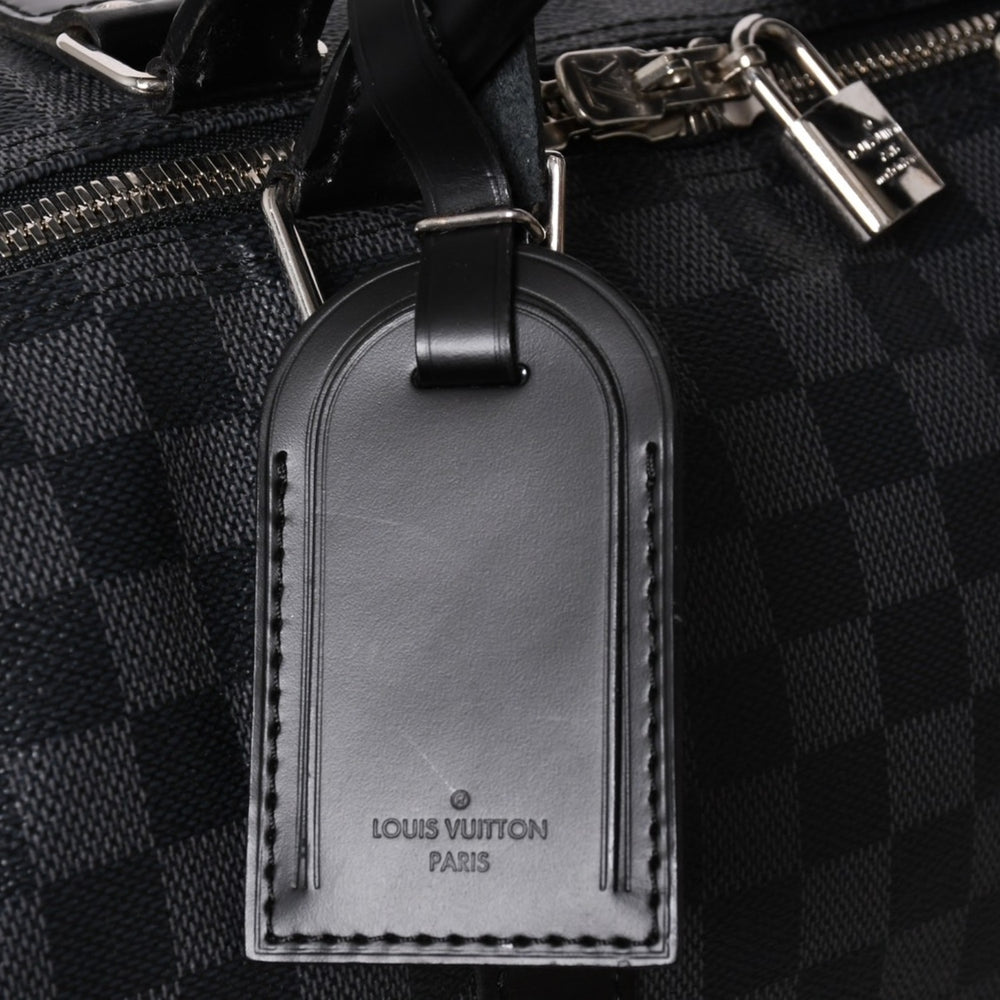 極美品 ルイヴィトン LOUIS VUITTON キーポル バンドリエール 55 ボストンバッグ ダミエ グラフィット ブラック N41413 中古 4a002793
