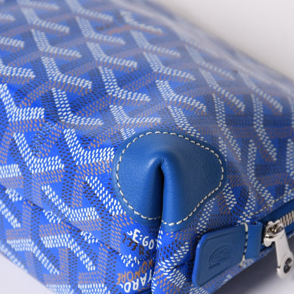 Like new GOYARD Goyard Pouch Vendome Cosmetic Pouch Blue Silver Hardware Used 4a002784