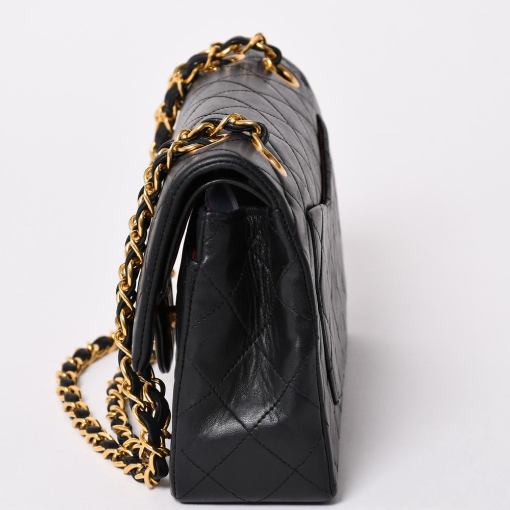 CHANEL CHANEL Matelasse 23 W Flap W Chain Shoulder Bag A2500 No. 1 Coco Mark Lambskin Black Good Condition Used 4a002509