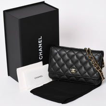 Load image into Gallery viewer, 新品未使用 CHANEL シャネル チェーンウォレット 長財布 AP0250 ランダム ココマーク キャビアスキン ブラック ゴールド金具 中古 4a002015