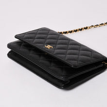 Load image into Gallery viewer, 新品未使用 CHANEL シャネル チェーンウォレット 長財布 AP0250 ランダム ココマーク キャビアスキン ブラック ゴールド金具 中古 4a002015