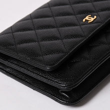 Load image into Gallery viewer, 新品未使用 CHANEL シャネル チェーンウォレット 長財布 AP0250 ランダム ココマーク キャビアスキン ブラック ゴールド金具 中古 4a002015