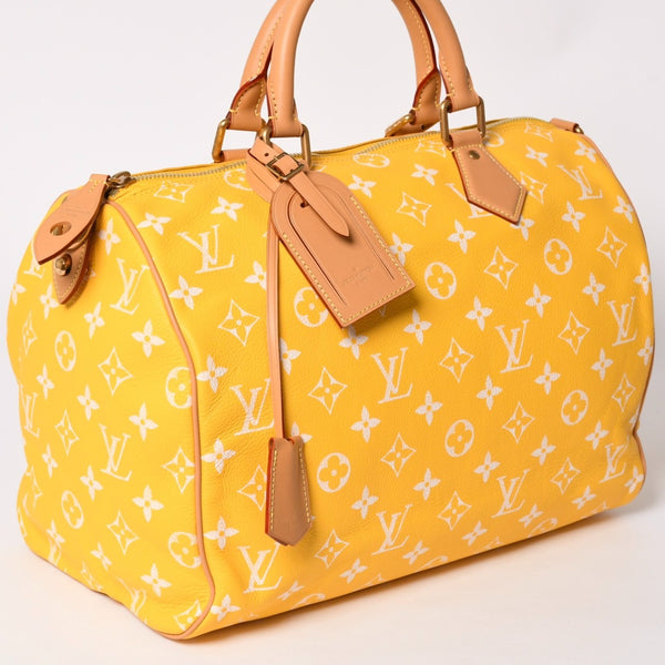 新品同様 LOUIS VUITTON ルイヴィトン スピーディ P9 バンドリエール40 M24419 2WAY ボストンバッグ イエロー ゴールド金具 中古 4a002789