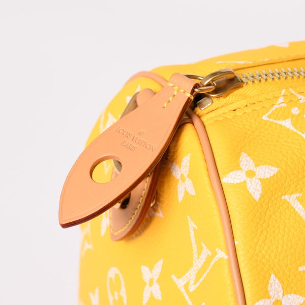 新品同様 LOUIS VUITTON ルイヴィトン スピーディ P9 バンドリエール40 M24419 2WAY ボストンバッグ イエロー ゴールド金具 中古 4a002789