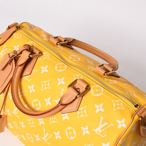新品同様 LOUIS VUITTON ルイヴィトン スピーディ P9 バンドリエール40 M24419 2WAY ボストンバッグ イエロー ゴールド金具 中古 4a002789