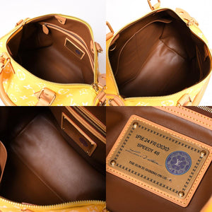 新品同様 LOUIS VUITTON ルイヴィトン スピーディ P9 バンドリエール40 M24419 2WAY ボストンバッグ イエロー ゴールド金具 中古 4a002789