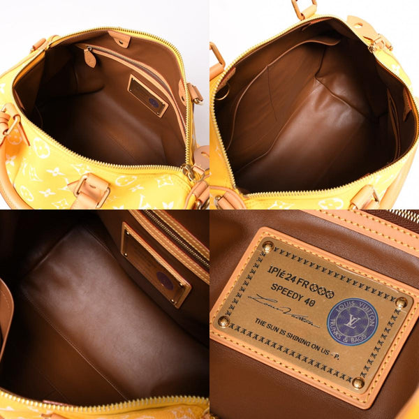 新品同様 LOUIS VUITTON ルイヴィトン スピーディ P9 バンドリエール40 M24419 2WAY ボストンバッグ イエロー ゴールド金具 中古 4a002789