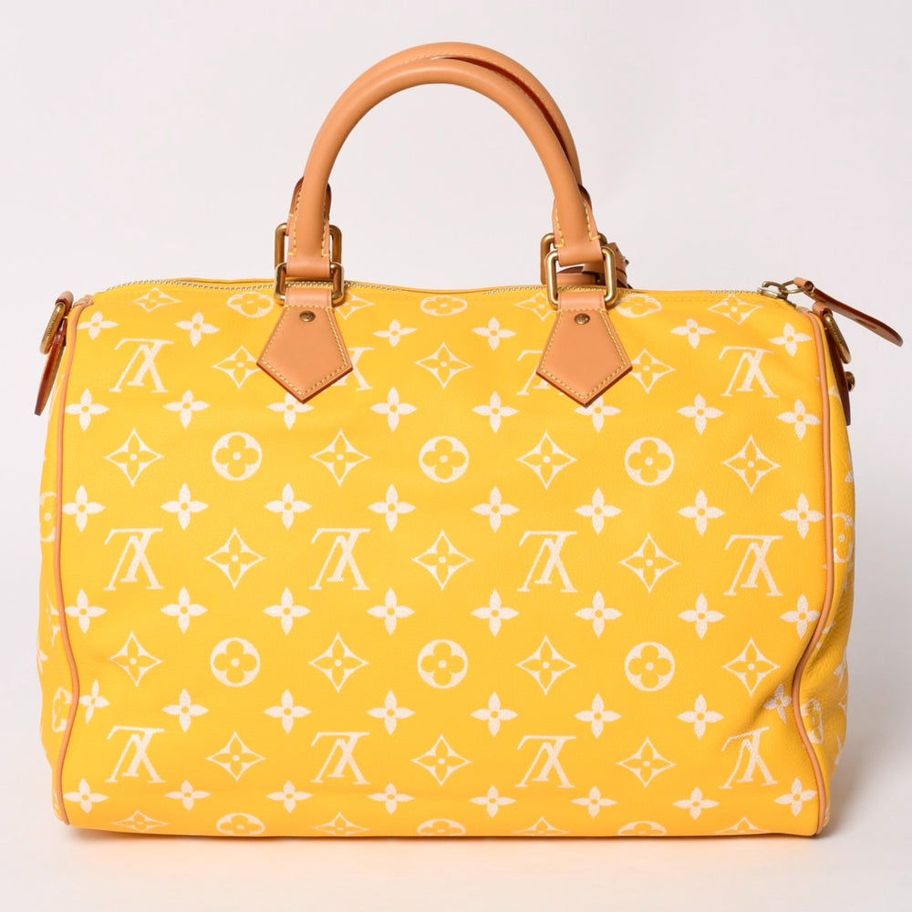 新品同様 LOUIS VUITTON ルイヴィトン スピーディ P9 バンドリエール40 M24419 2WAY ボストンバッグ イエロー ゴールド金具 中古 4a002789