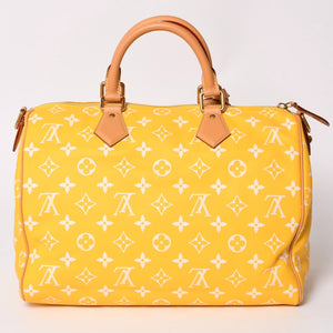 新品同様 LOUIS VUITTON ルイヴィトン スピーディ P9 バンドリエール40 M24419 2WAY ボストンバッグ イエロー ゴールド金具 中古 4a002789