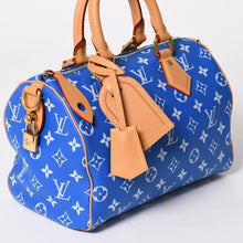 画像をギャラリービューアに読み込む, 新品同様 LOUIS VUITTON ルイヴィトン スピーディ P9 バンドリエール 25 ボストンバッグ M24424 ブルー ホワイト 中古 4a002787