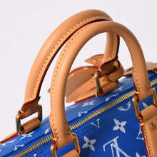画像をギャラリービューアに読み込む, 新品同様 LOUIS VUITTON ルイヴィトン スピーディ P9 バンドリエール 25 ボストンバッグ M24424 ブルー ホワイト 中古 4a002787