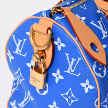 画像をギャラリービューアに読み込む, 新品同様 LOUIS VUITTON ルイヴィトン スピーディ P9 バンドリエール 25 ボストンバッグ M24424 ブルー ホワイト 中古 4a002787