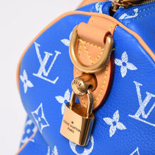 画像をギャラリービューアに読み込む, 新品同様 LOUIS VUITTON ルイヴィトン スピーディ P9 バンドリエール 25 ボストンバッグ M24424 ブルー ホワイト 中古 4a002787