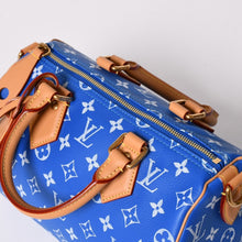 画像をギャラリービューアに読み込む, 新品同様 LOUIS VUITTON ルイヴィトン スピーディ P9 バンドリエール 25 ボストンバッグ M24424 ブルー ホワイト 中古 4a002787