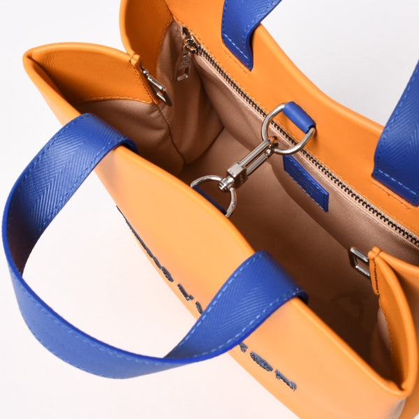 新品未使用 LOUIS VUITTON ルイヴィトン ショッパートート MINI カウハイドレザー サフランイエロー ブルー ショルダーバッグ RFID M15237 中古 4a002802