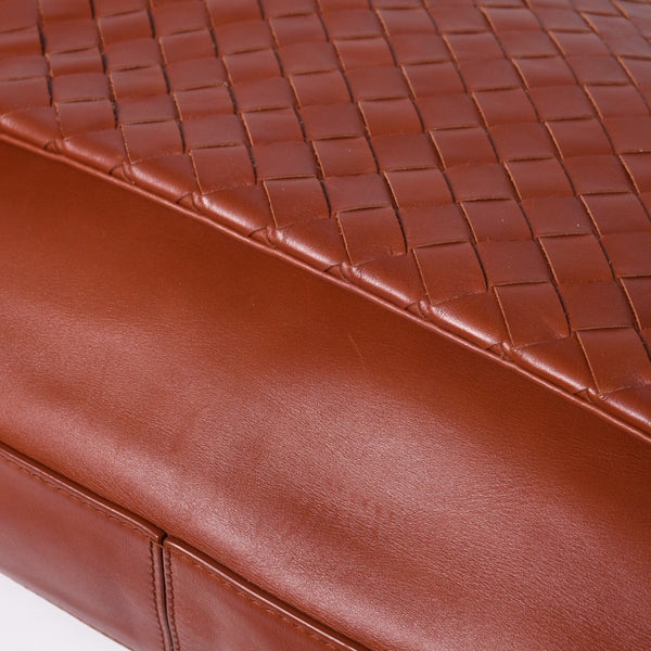 新品未使用品 BOTTEGA VENETA ボッテガヴェネタ イントレチャート メッセンジャーバッグ レザー ブラウン 中古 4a003220