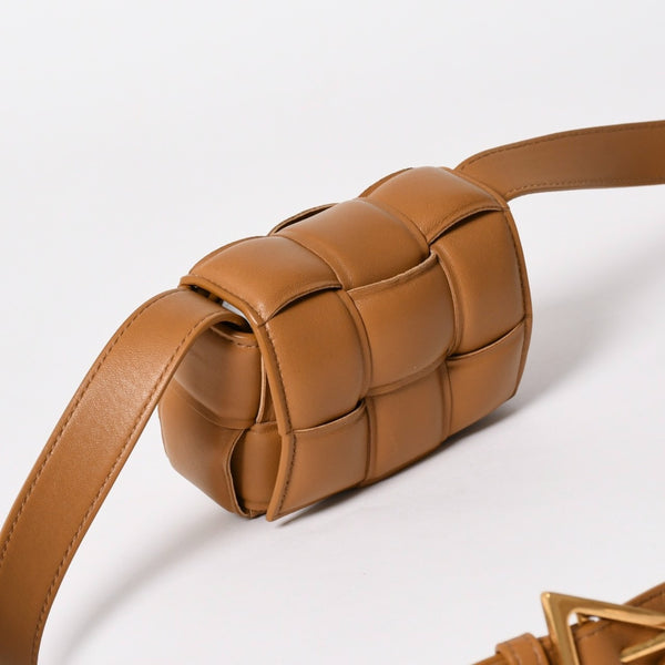 極美品 BOTTEGA VENETA ボッテガ ヴェネタ ショルダーバッグ キャンディー パデット カセット ミニ キャラメル ゴールド金具 中古 4a003230