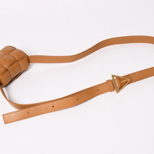 極美品 BOTTEGA VENETA ボッテガ ヴェネタ ショルダーバッグ キャンディー パデット カセット ミニ キャラメル ゴールド金具 中古 4a003230