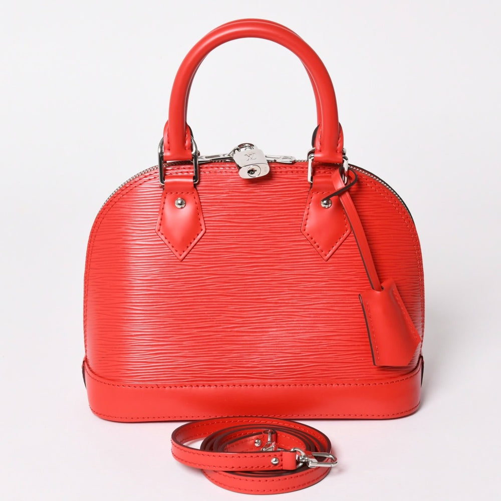 極美品 LOUIS VUITTTON ルイヴィトン アルマBB 2WAY ショルダーバッグ ハンドバッグ エピレザー M41160 レッド シルバー金具 中古 4a002804