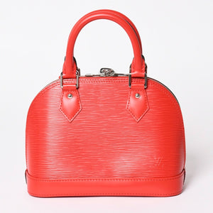 極美品 LOUIS VUITTTON ルイヴィトン アルマBB 2WAY ショルダーバッグ ハンドバッグ エピレザー M41160 レッド シルバー金具 中古 4a002804