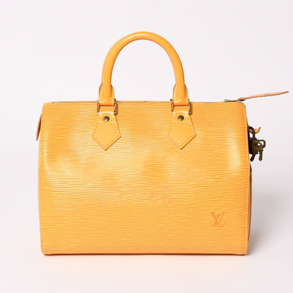 LOUIS VUITTON ルイヴィトン エピ スピーディ25 ボストンバッグ ハンドバッグ タッシリイエロー エピレザー イエロー ゴールド金具 M43019 美品 中古 4a002919