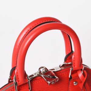 極美品 LOUIS VUITTTON ルイヴィトン アルマBB 2WAY ショルダーバッグ ハンドバッグ エピレザー M41160 レッド シルバー金具 中古 4a002804