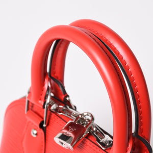 極美品 LOUIS VUITTTON ルイヴィトン アルマBB 2WAY ショルダーバッグ ハンドバッグ エピレザー M41160 レッド シルバー金具 中古 4a002804