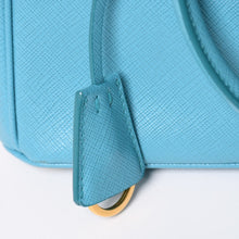 画像をギャラリービューアに読み込む, 極美品 PRADA プラダ ガレリア スモール 2WAY ショルダーバッグ ブルー ゴールド金具 1BA896 中古 4a003037