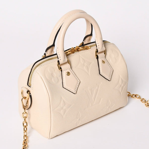 極美品 LOUIS VUITTON ルイヴィトン モノグラム アンプラント スピーディ クレーム バンドリエール20 ハンドバッグ M58954 中古 4a002458