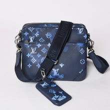 画像をギャラリービューアに読み込む, 極美品 LOUIS VUITTON ルイヴィトン モノグラム ウォーターカラー トリオ メッセンジャー ショルダーバッグ M57840 ブルー 中古 4a002386