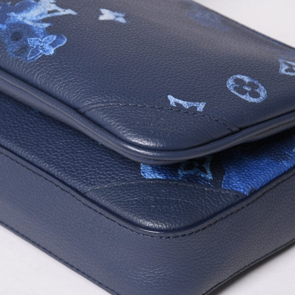 極美品 LOUIS VUITTON ルイヴィトン モノグラム ウォーターカラー トリオ メッセンジャー ショルダーバッグ M57840 ブルー 中古 4a002386