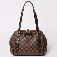 Very good condition LOUIS VUITTON Damier Rivington PM Damier Ebene Out of print Handbag Brown Gold hardware N41157 Used 4a002808