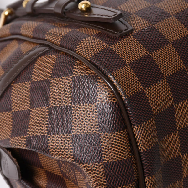 Very good condition LOUIS VUITTON Damier Rivington PM Damier Ebene Out of print Handbag Brown Gold hardware N41157 Used 4a002808
