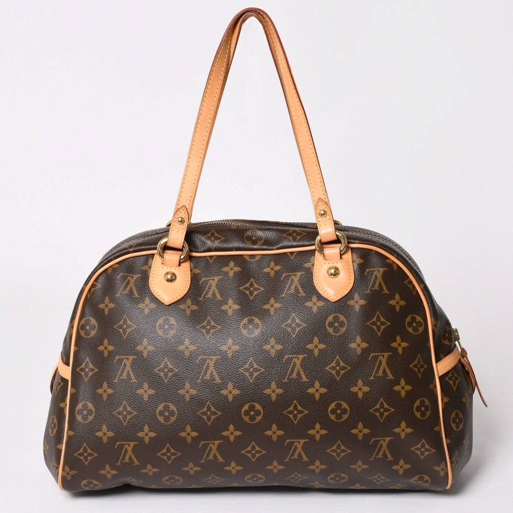 Very Good Condition LOUIS VUITTON Montorgueil GM Shoulder Bag M95566 Brown Monogram Canvas Gold Hardware Used 4a002842
