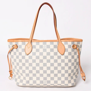 極美品 LOUIS VUITTON ルイヴィトン ハンドバッグ ネヴァーフルPM N51110 ダミエ アズール キャンバス ホワイト 中古 4a002873