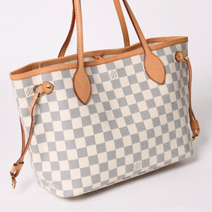極美品 LOUIS VUITTON ルイヴィトン ハンドバッグ ネヴァーフルPM N51110 ダミエ アズール キャンバス ホワイト 中古 4a002873