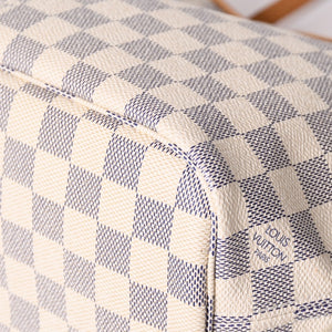 極美品 LOUIS VUITTON ルイヴィトン ハンドバッグ ネヴァーフルPM N51110 ダミエ アズール キャンバス ホワイト 中古 4a002873